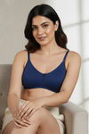 Zivame Double Layered Non Wired 3/4th Coverage Bra - Navy Peony — thumbnail 5